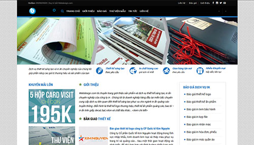 Website in ấn pano danh thiết thiệp lịch wordpress