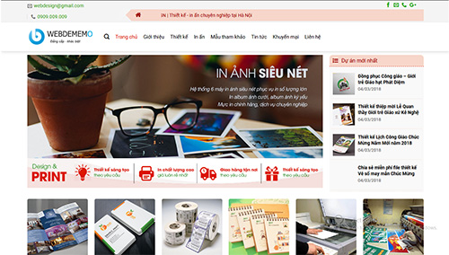 Website thiết kế in ấn pano danh thiếp name card brandroll