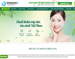 Website thẩm mỹ spa dịch vụ chăm sóc da tóc phun xăm