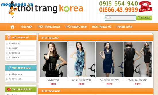 Chia sẻ source code web thời trang Hàn Quốc chuẩn seo Full